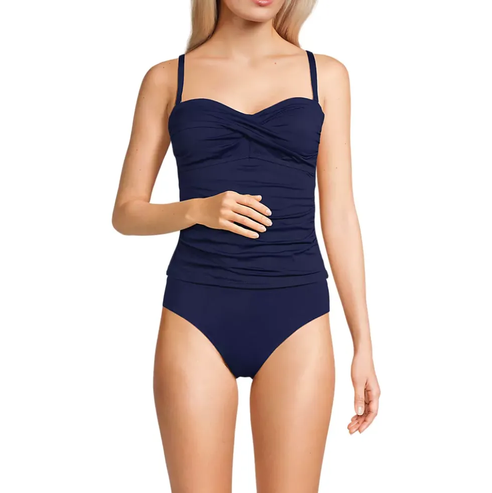 Women's D-Cup Bandeau Tankini Swimsuit Top