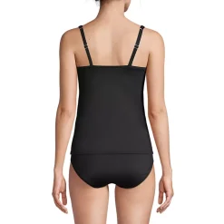 Women's D-Cup Chlorine Resistant Tummy Control Square Neck Underwire Tankini Swimsuit Top