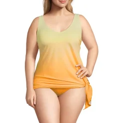 Women's D-Cup SlenderSuit Fauxkini Low Leg One Piece Swimsuit Print