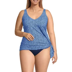 Women's D-Cup SlenderSuit Fauxkini Low Leg One Piece Swimsuit Print