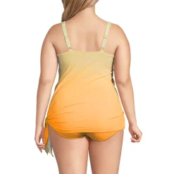 Women's D-Cup SlenderSuit Fauxkini Low Leg One Piece Swimsuit Print