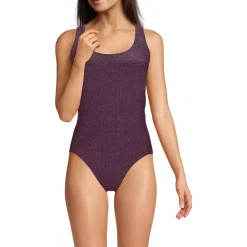 Women's D-Cup Tugless Shine X-Back One Piece Swimsuit