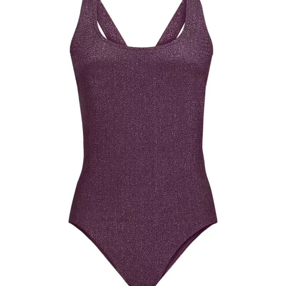 Women's D-Cup Tugless Shine X-Back One Piece Swimsuit