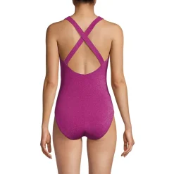 Women's D-Cup Tugless Shine X-Back One Piece Swimsuit