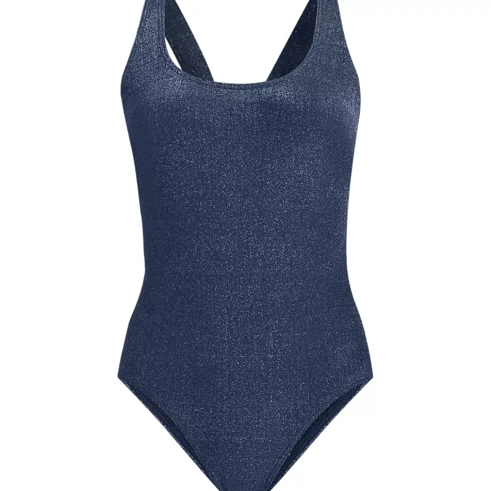Women's D-Cup Tugless Shine X-Back One Piece Swimsuit