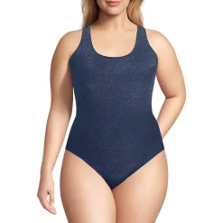 Women's D-Cup Tugless Shine X-Back One Piece Swimsuit