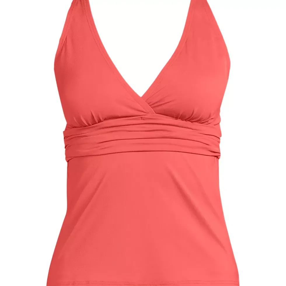 Women's D-Cup V-Neck Plunge X Back Tankini Top