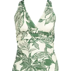 Women's D-Cup V-Neck Plunge X Back Tankini Top