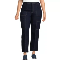 Women's Denim High Rise Utility Cargo Ankle Jeans