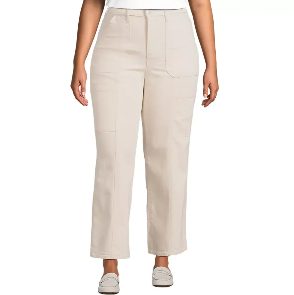 Women's Denim High Rise Utility Cargo Ankle Jeans