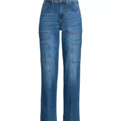 Women's Denim High Rise Utility Cargo Ankle Jeans