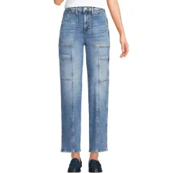 Women's Denim High Rise Utility Cargo Ankle Jeans