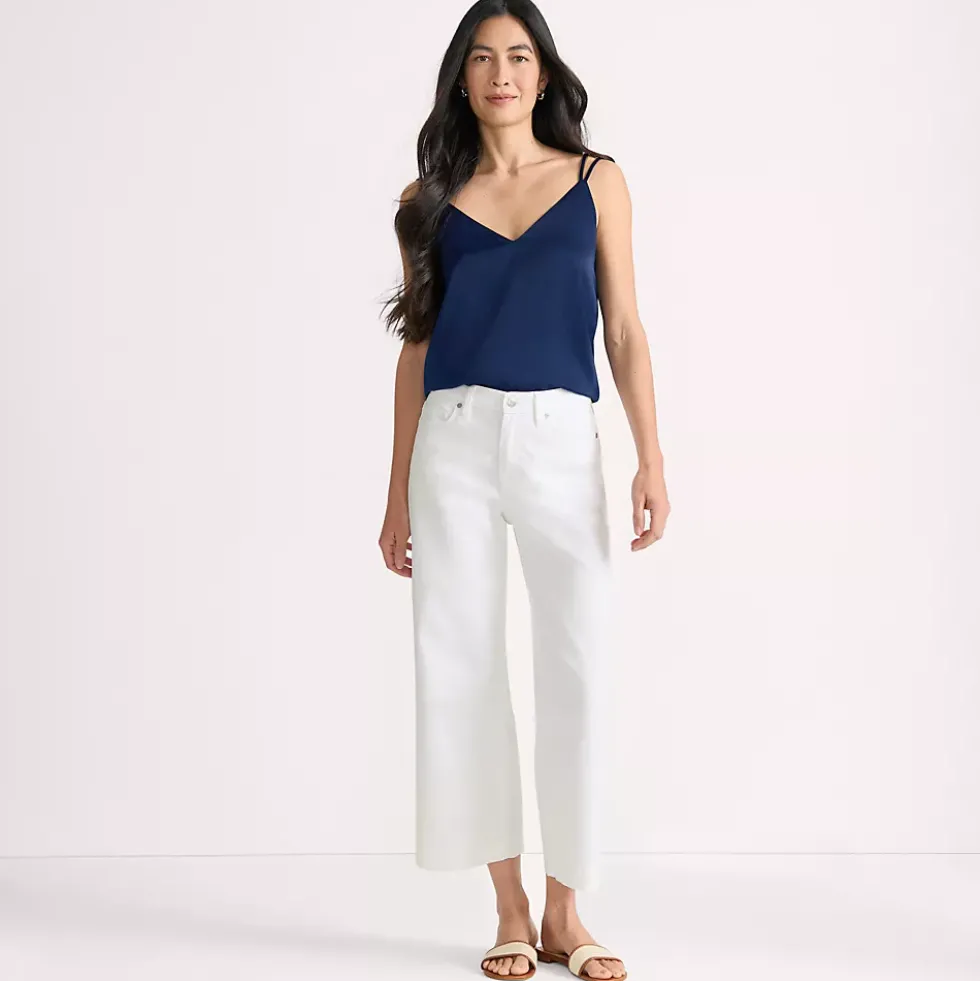 Women's Denim High Rise Wide Leg Crop Jeans