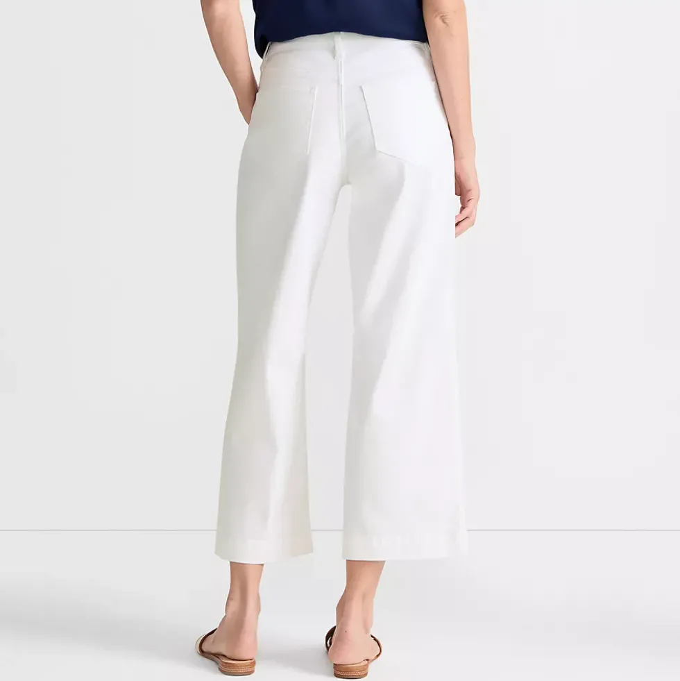 Women's Denim High Rise Wide Leg Crop Jeans