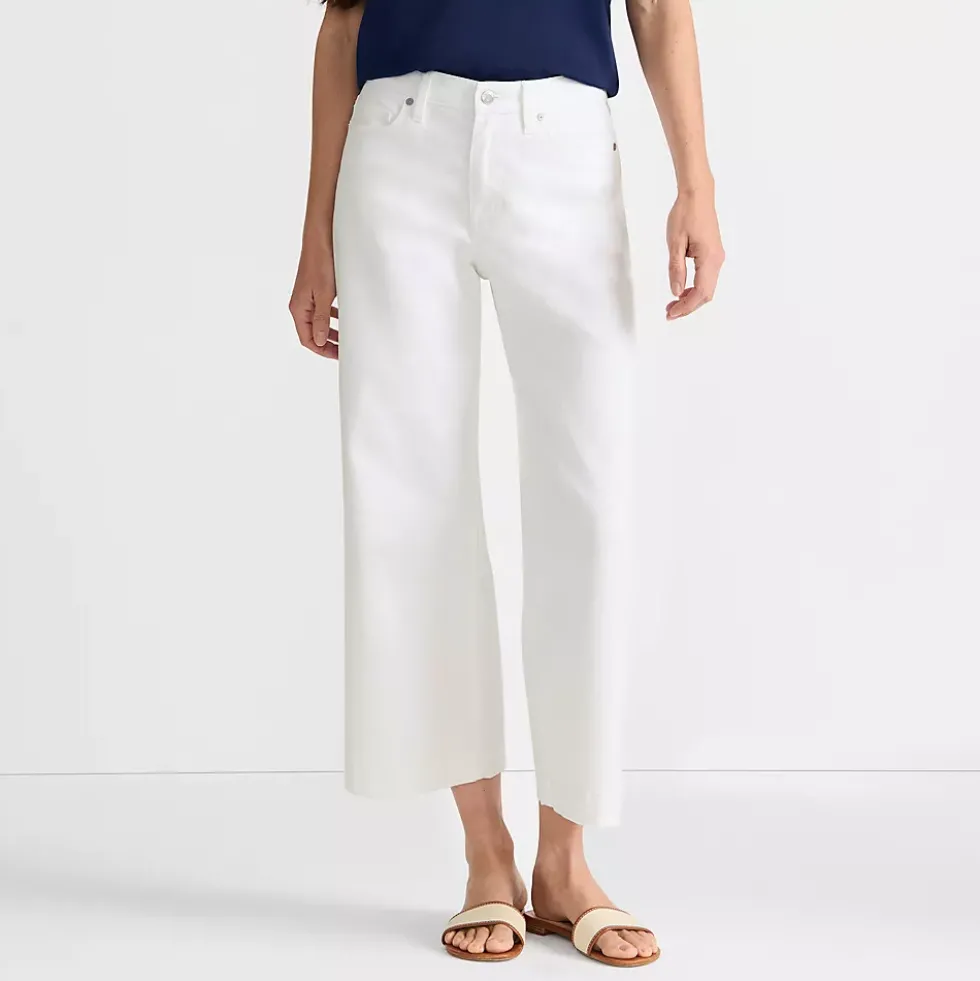 Women's Denim High Rise Wide Leg Crop Jeans