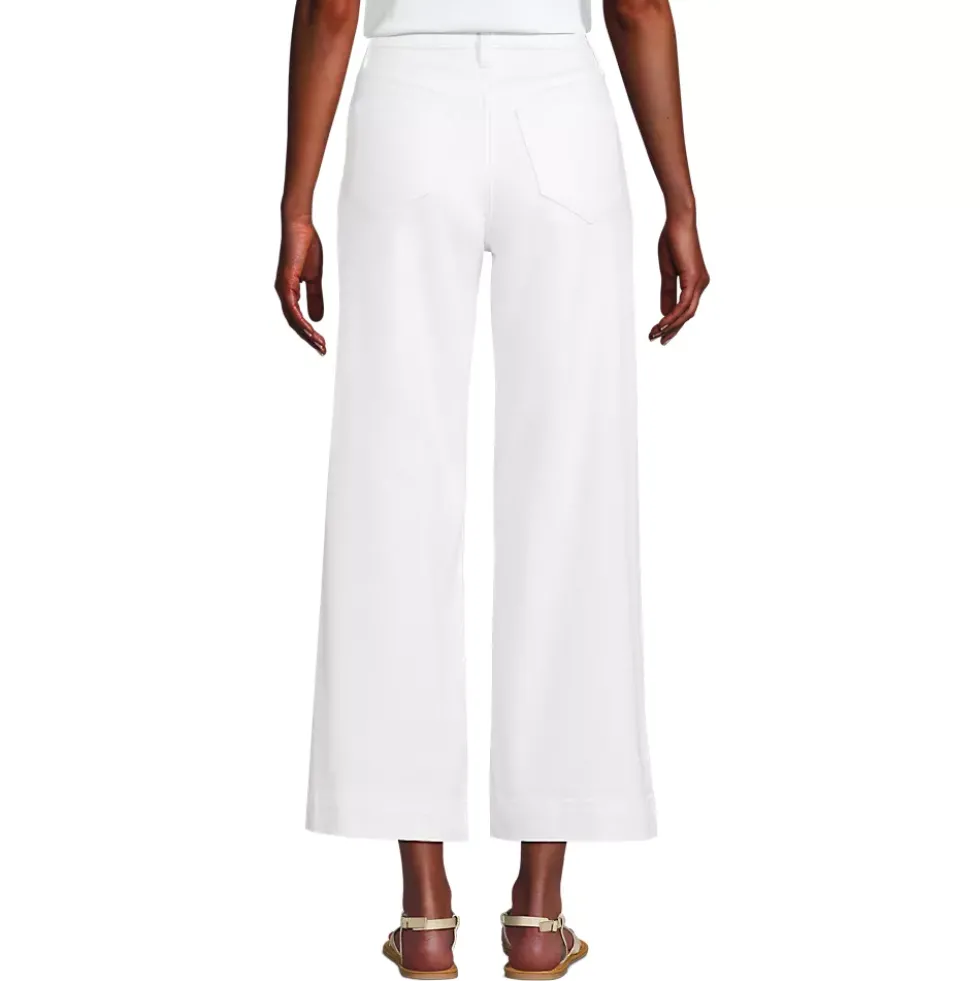 Women's Denim High Rise Wide Leg Crop Jeans