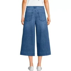 Women's Denim Mid Rise Wide Leg Culotte Jeans