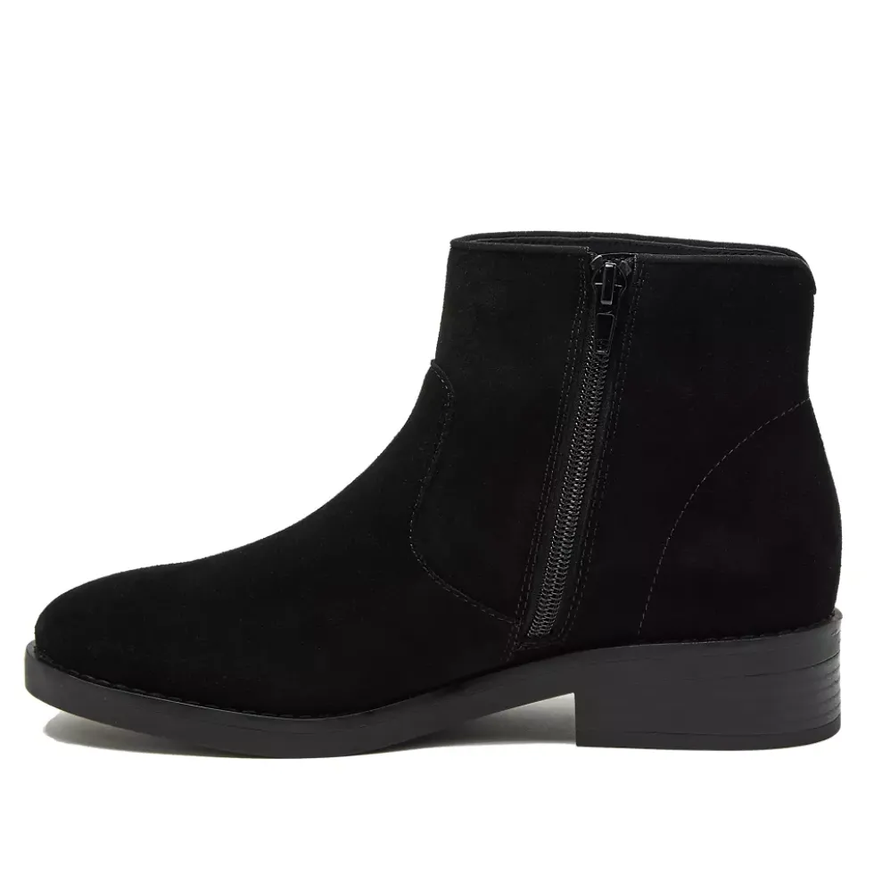 Women's Detailed Suede Zip Ankle Booties