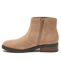 Women's Detailed Suede Zip Ankle Booties