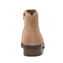 Women's Detailed Suede Zip Ankle Booties