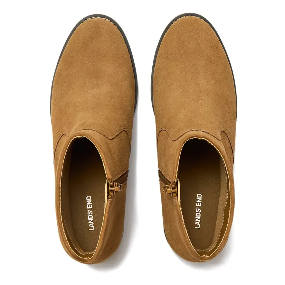 Women's Detailed Suede Zip Ankle Booties