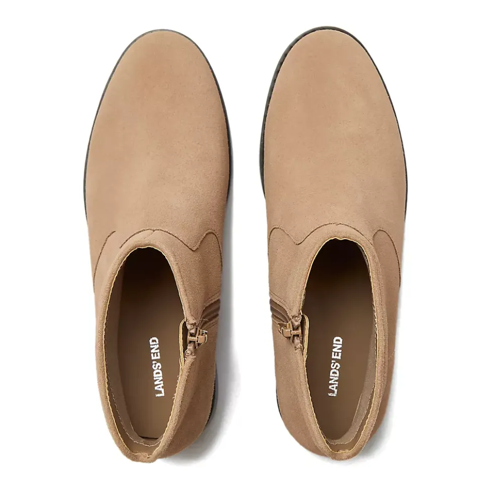 Women's Detailed Suede Zip Ankle Booties