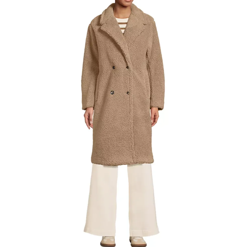 Women's Double Breasted Sherpa Fleece Coat