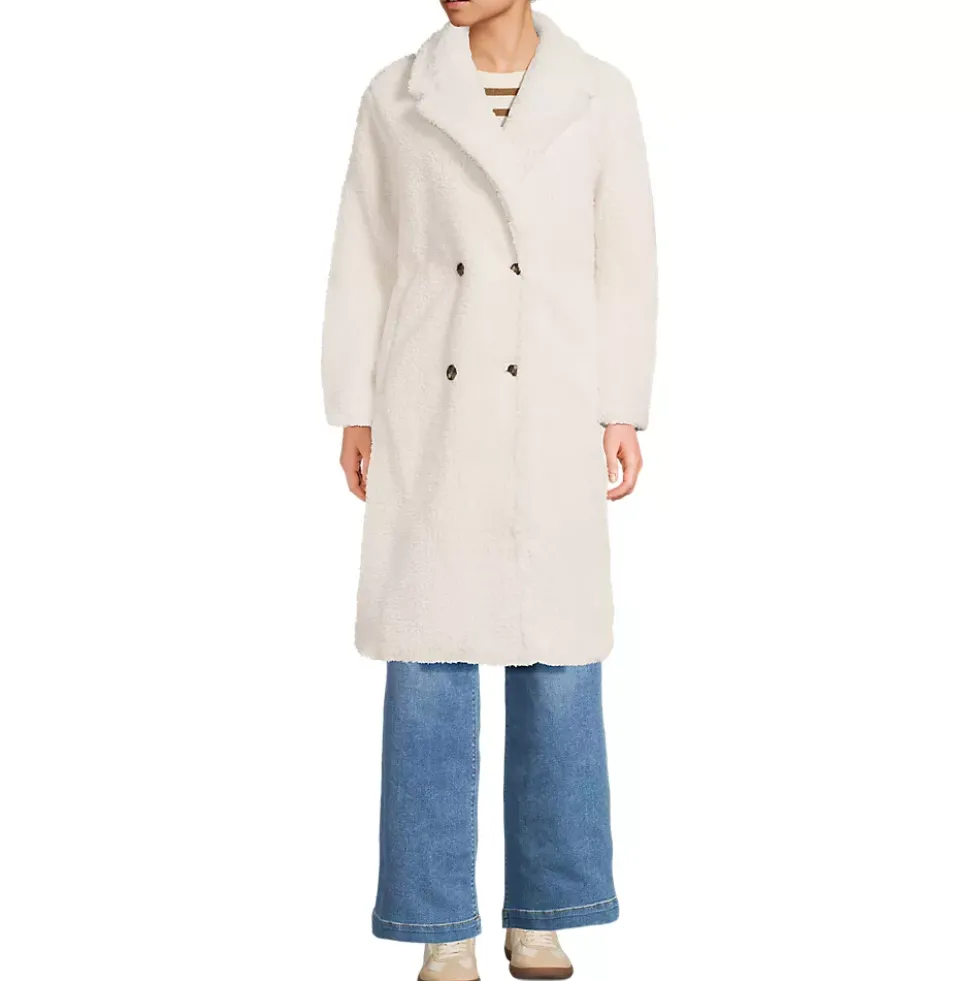 Women's Double Breasted Sherpa Fleece Coat