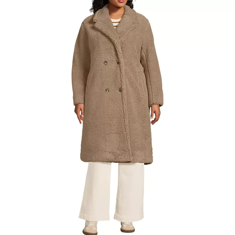 Women's Double Breasted Sherpa Fleece Coat