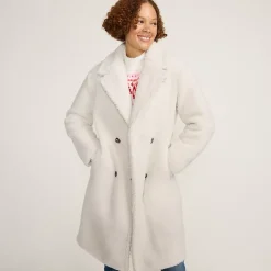 Women's Double Breasted Sherpa Fleece Coat