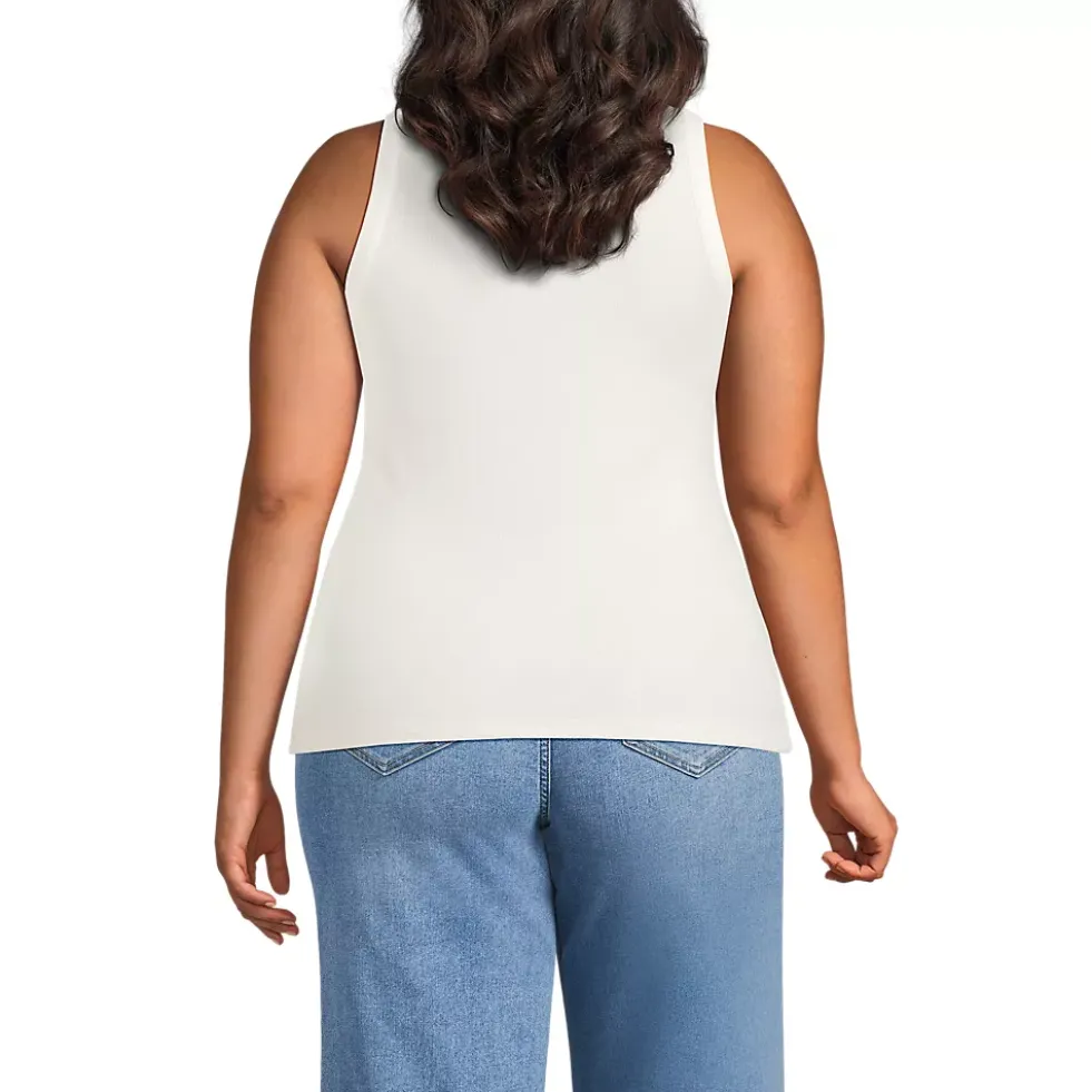 Women's Drapey Rib Fitted Henley Tank Top