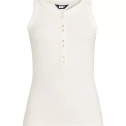 Women's Drapey Rib Fitted Henley Tank Top