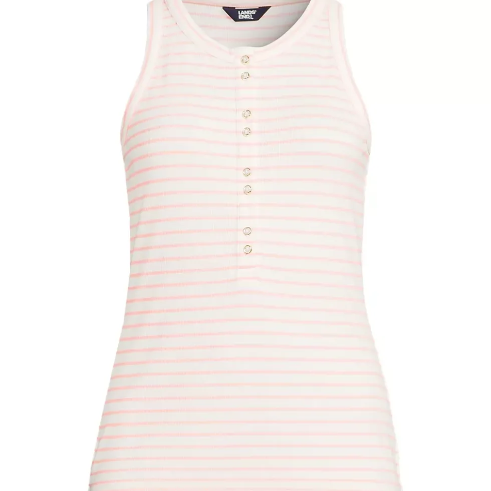 Women's Drapey Rib Fitted Henley Tank Top