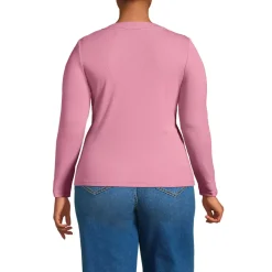 Women's Drapey Rib Fitted Long Sleeve Henley T-Shirt