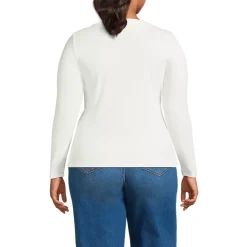 Women's Drapey Rib Fitted Long Sleeve Henley T-Shirt