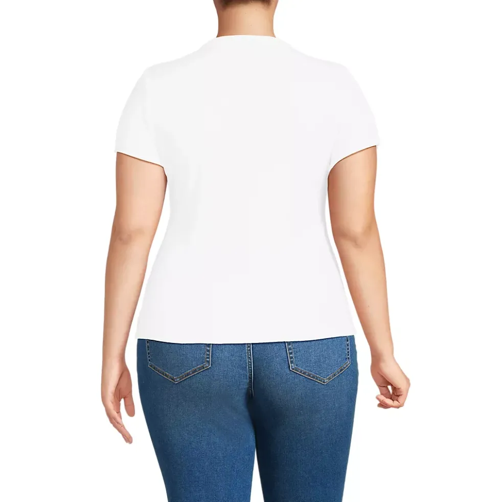 Women's Drapey Rib Fitted Short Sleeve Mini T-Shirt