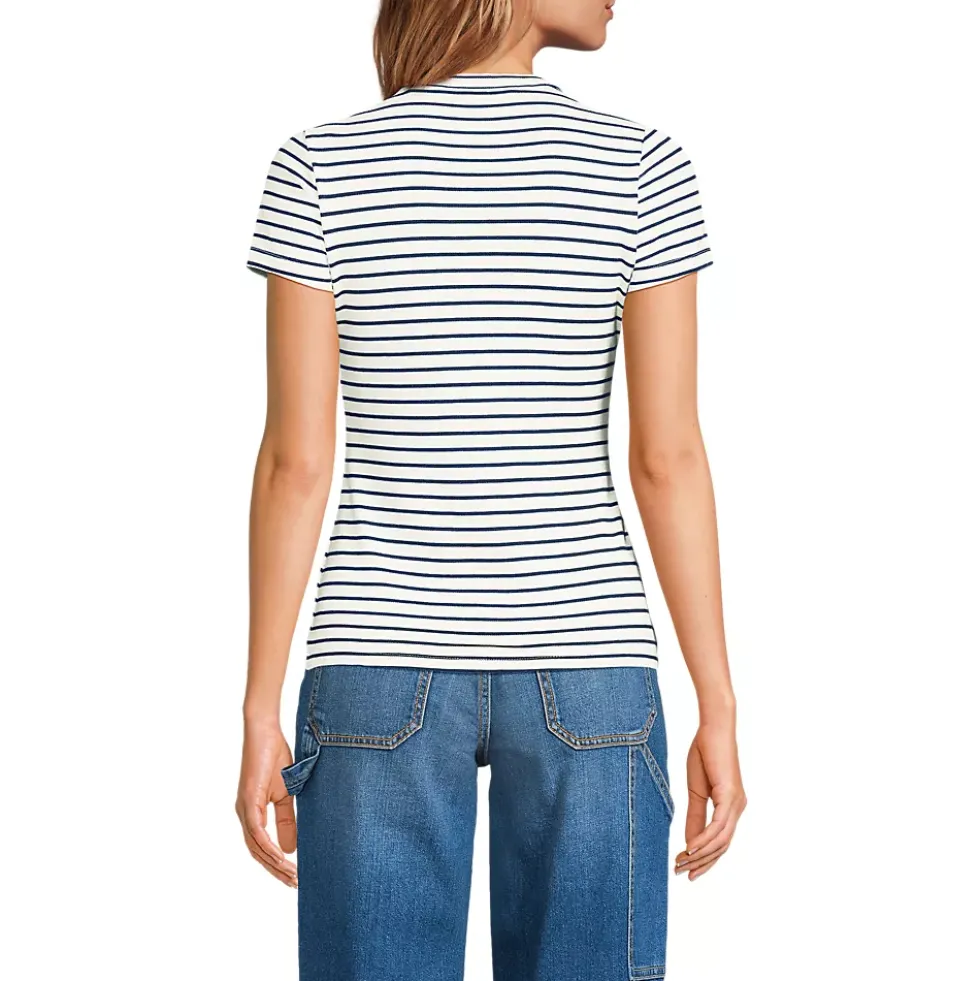 Women's Drapey Rib Fitted Short Sleeve Mini T-Shirt