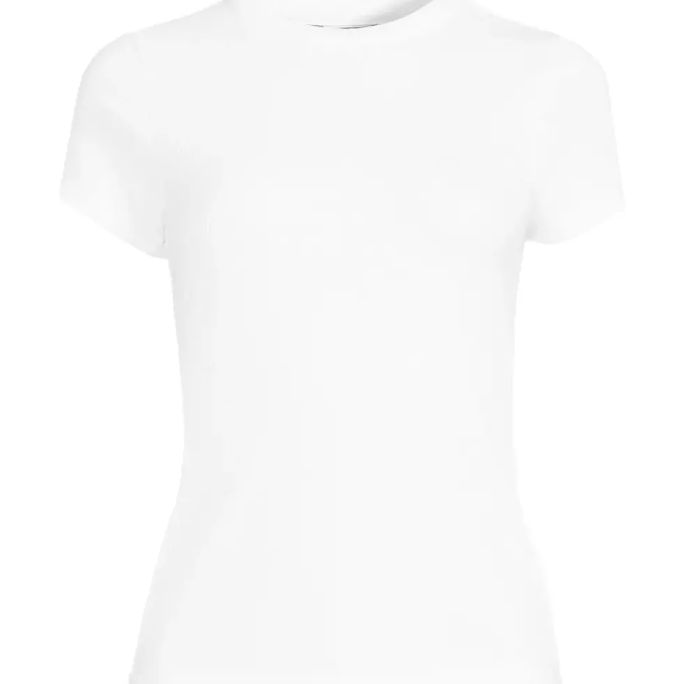 Women's Drapey Rib Fitted Short Sleeve Mini T-Shirt