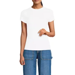 Women's Drapey Rib Fitted Short Sleeve Mini T-Shirt