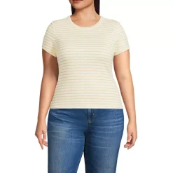 Women's Drapey Rib Fitted Short Sleeve T-Shirt