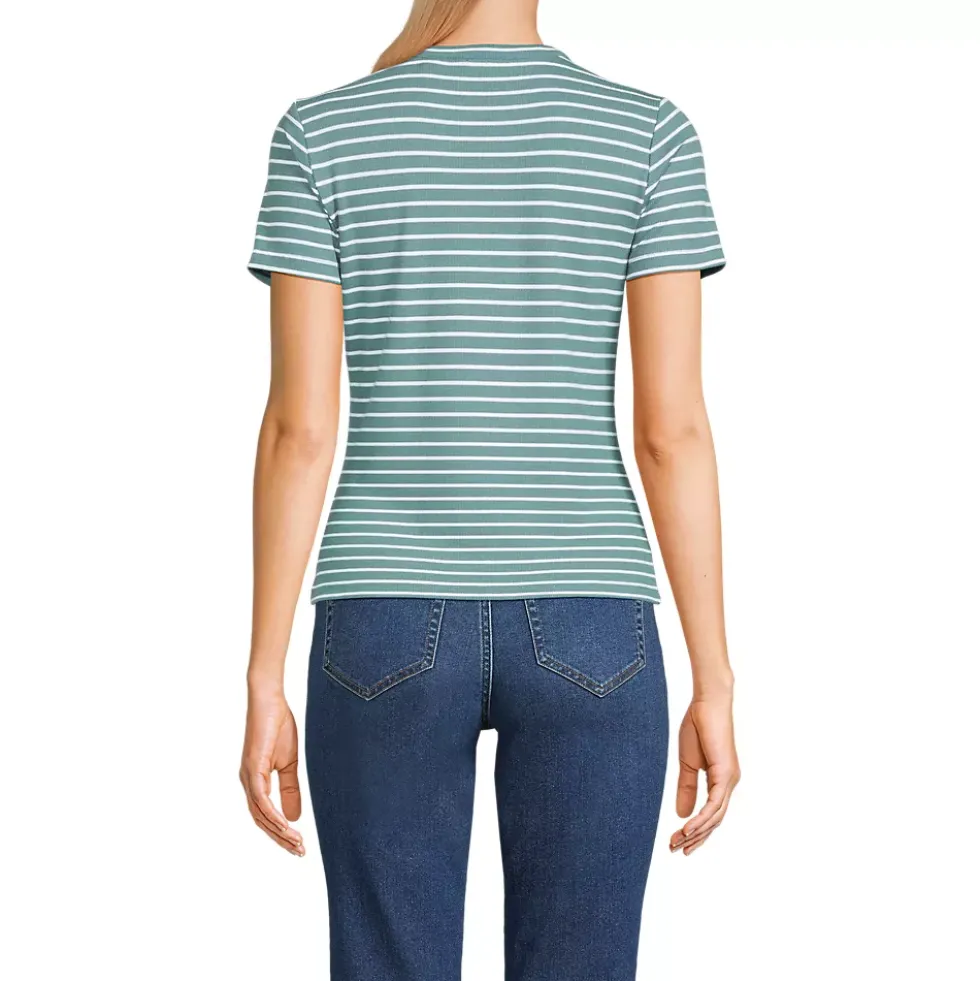 Women's Drapey Rib Fitted Short Sleeve T-Shirt