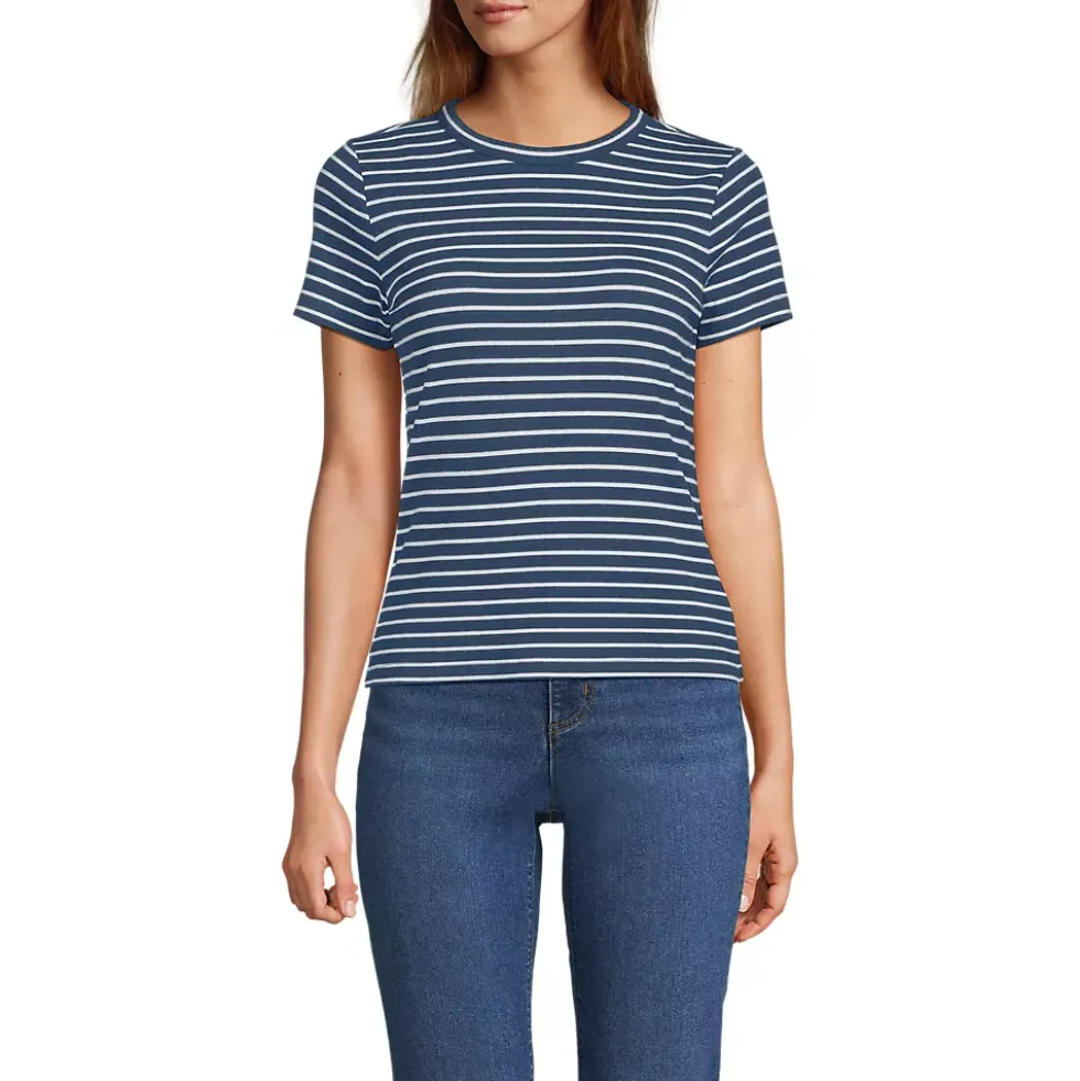 Women's Drapey Rib Fitted Short Sleeve T-Shirt