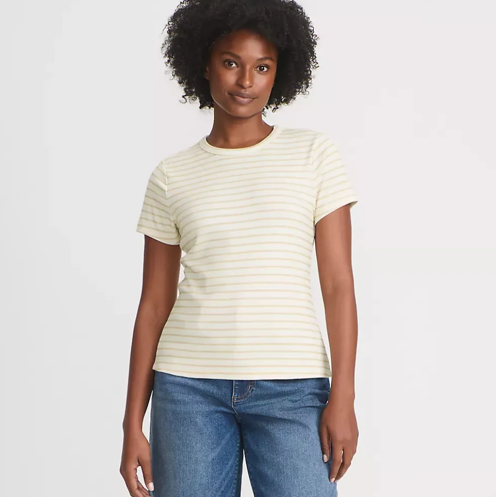 Women's Drapey Rib Fitted Short Sleeve T-Shirt