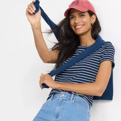 Women's Drapey Rib Fitted Short Sleeve T-Shirt