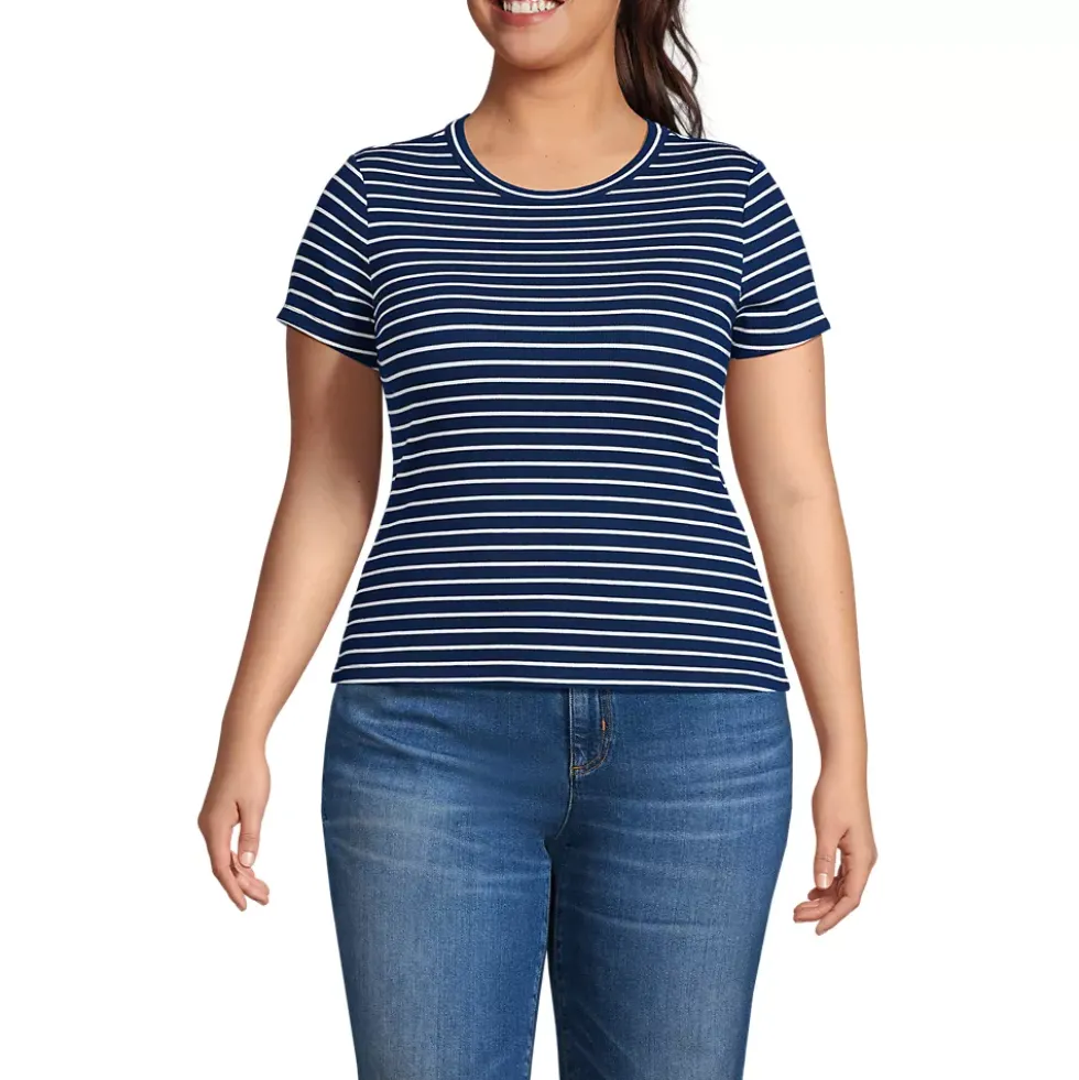 Women's Drapey Rib Fitted Short Sleeve T-Shirt