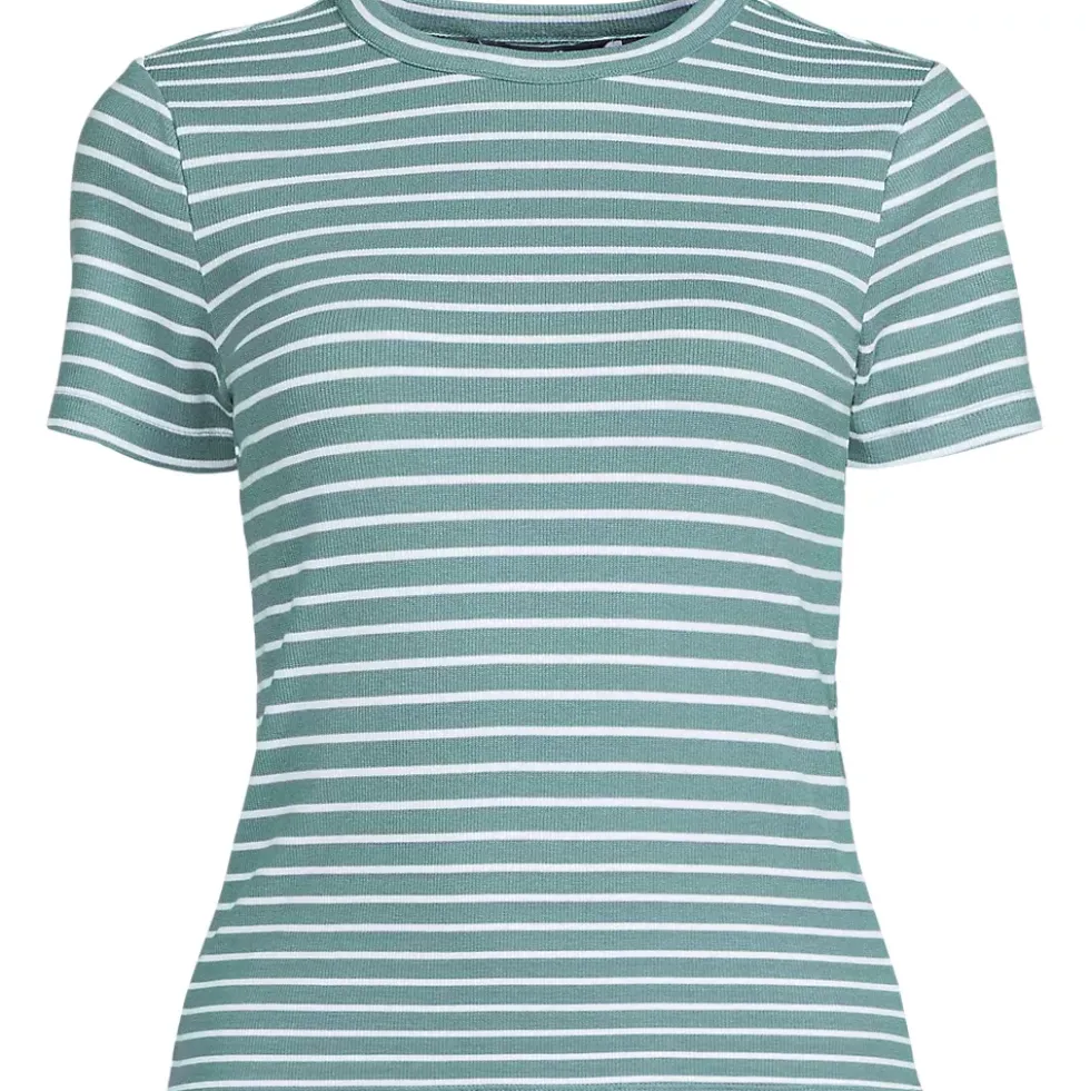 Women's Drapey Rib Fitted Short Sleeve T-Shirt