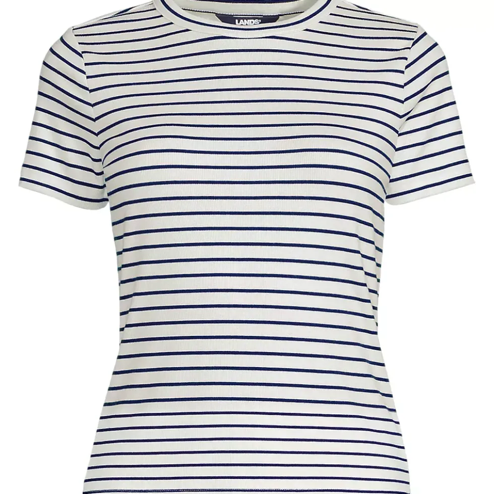 Women's Drapey Rib Fitted Short Sleeve T-Shirt