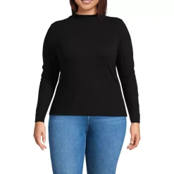Women's Drapey Rib Skimming Long Sleeve Mock Neck