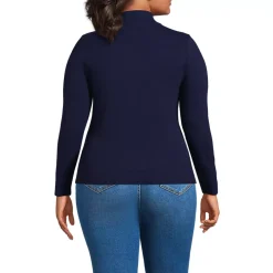 Women's Drapey Rib Skimming Long Sleeve Mock Neck