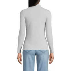 Women's Drapey Rib Skimming Long Sleeve Mock Neck
